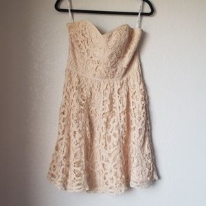 Betsey Johnson Strapless Crochet Dress